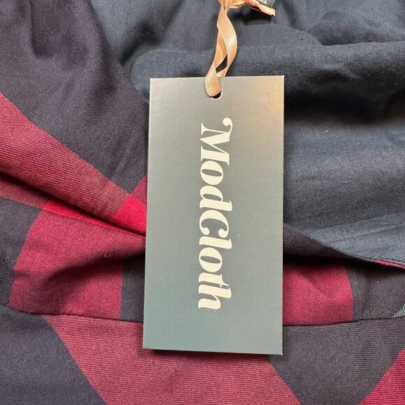 NWT ModCloth I Rest My Grace Plaid Midi Fit & Flare Retro Dress Size 10 - Picture 4 of 9